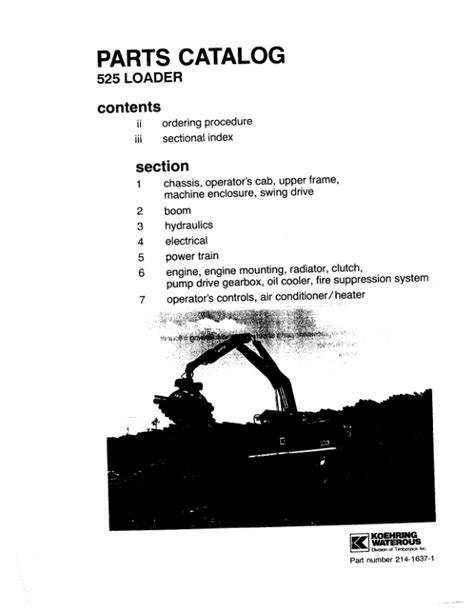 Koehring Waterous Knuckleboom Loader (SN 50201-) Parts Catalog Manual