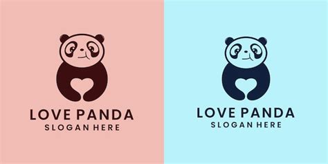 Premium Vector | Love panda logo design ideas