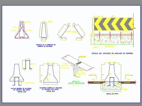 Barrier median new jersey in AutoCAD | CAD download (190.23 KB) | Bibliocad