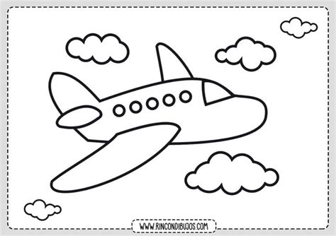 Dibujo de Avion para Colorear para Niños - Rincon Dibujos Simple House ...