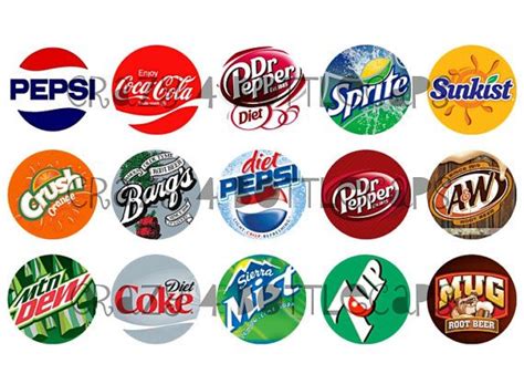 INSTANT DOWNLOAD Soda pop logo 15 1 inch by Crazy4Bottlecaps, $1.75 | drinks I Like | Logos ...