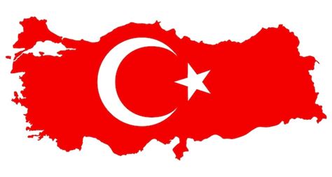 Premium Vector | Red Turkey Map Flag Moon Star Symbol Vector Illustration