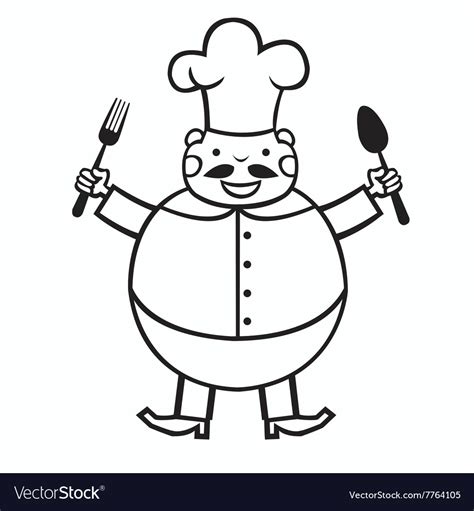 Funny cartoon cook Royalty Free Vector Image - VectorStock