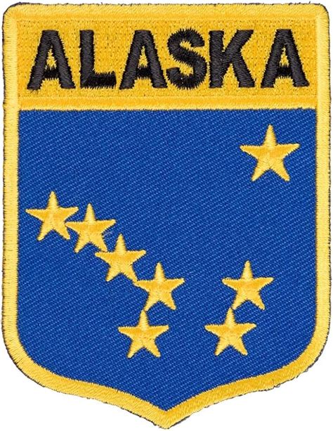 Amazon.com: Alaska State Flag Shield Patch, United States of America Patches : Clothing, Shoes ...