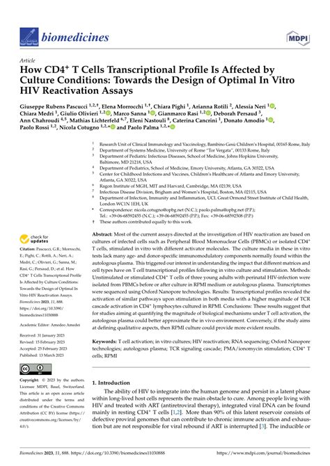 (PDF) How CD4+ T Cells Transcriptional Profile Is Affected by Culture ...