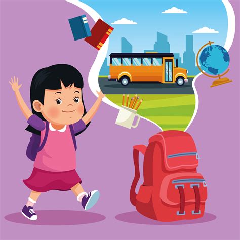 Back to school kids cartoons 652116 Vector Art at Vecteezy