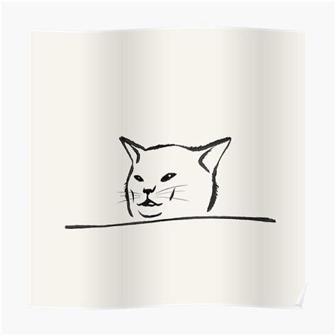 "Confused Cat Meme - drawing" Poster for Sale by moonlightprint | Redbubble