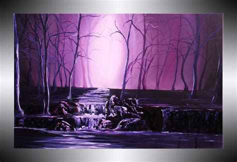 Purple Landscape Painting at PaintingValley.com | Explore collection of ...