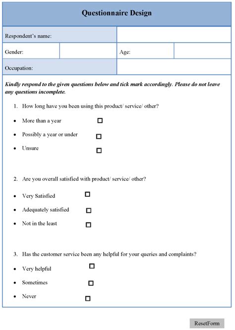 Questionnaire Design Template Word - CUMED.ORG