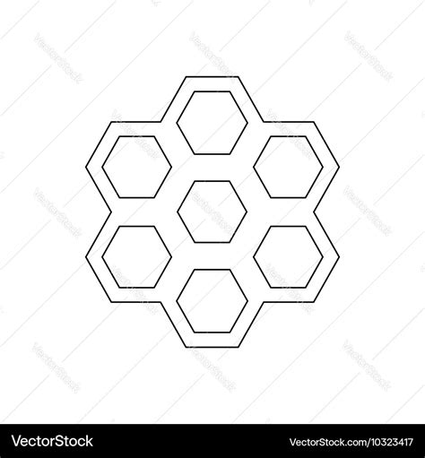 Honeycomb pattern icon outline style Royalty Free Vector