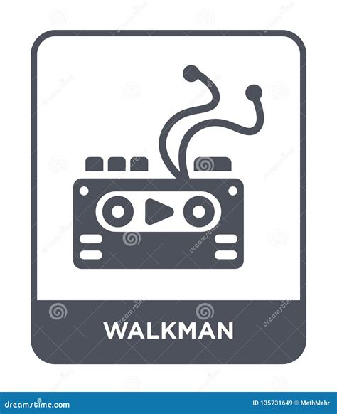 Walkman Icon in Trendy Design Style. Walkman Icon Isolated on White Background Stock Vector ...