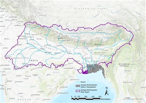 The Ganges Brahmaputra delta in Bangladesh within the larger river basin. | Download Scientific ...