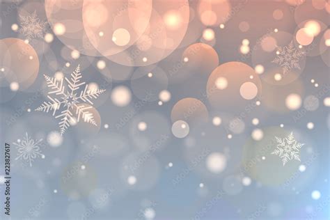 Christmas background with snowflakes, winter blue snow background Stock Vector | Adobe Stock