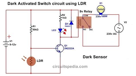 Dark Sensor | LDR Darkness Senor Circuit | LDR Circuit