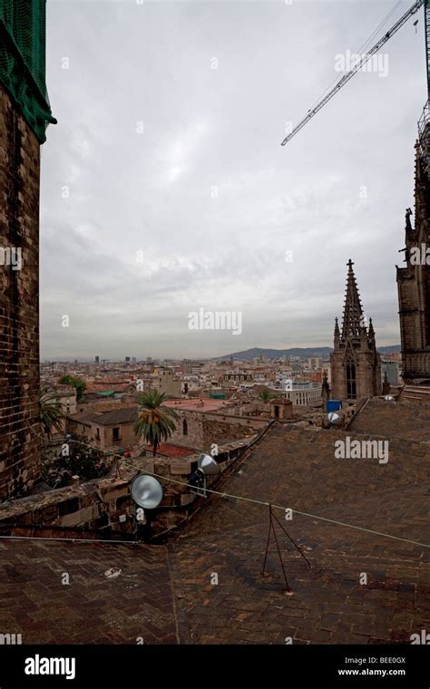 Barcelona cathedral from the roof Stock Photo - Alamy