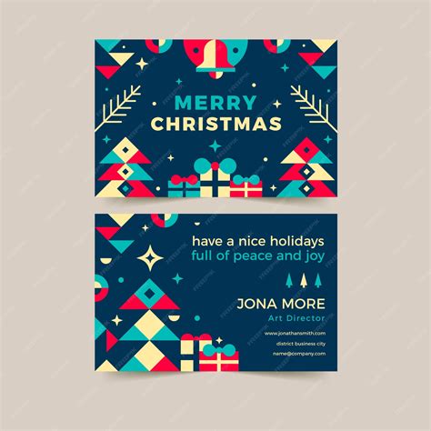 Premium Vector | Flat business christmas cards template