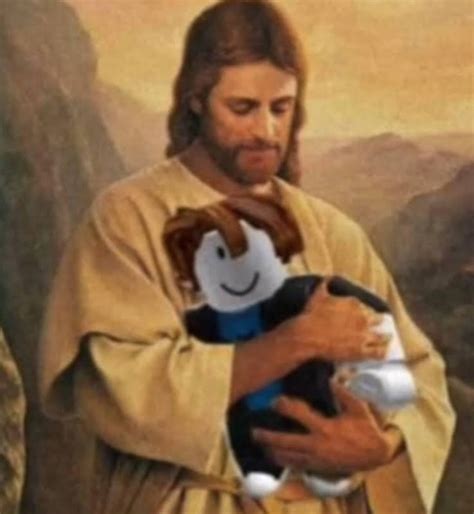 Jesus hugging the Bacon Man by J0J0999Ozman on DeviantArt