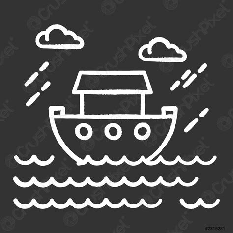 The Flood Bible story chalk icon Noah Ark Sacred ship - stock vector 2315281 | Crushpixel