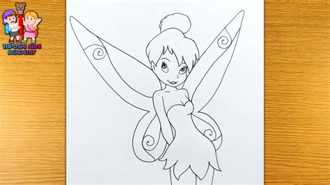 How to Draw Tinkerbell Step by Step Easy | Disney Fairy - YouTube