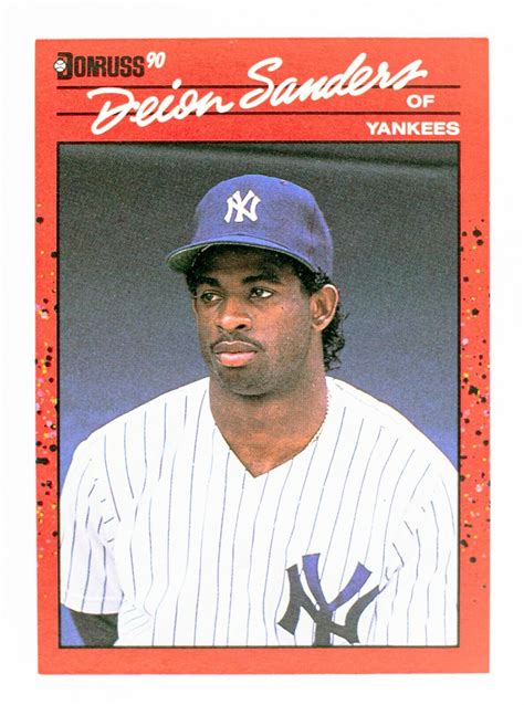 Deion Sanders #427 (1990 Donruss) Rookie Error Baseball Card, New York ...