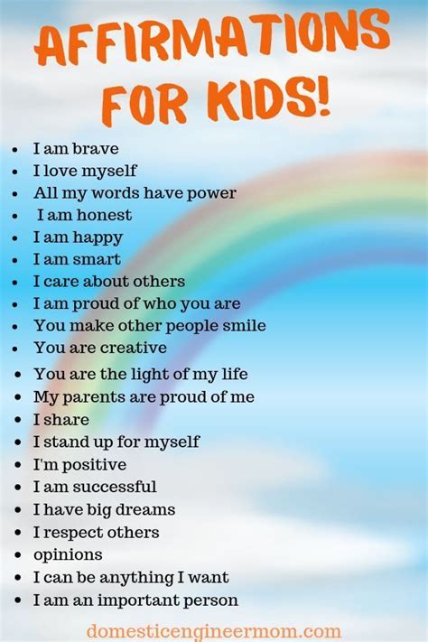 Affirmations Every Child Needs To Hear | Positive affirmations for kids ...