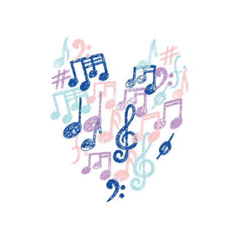 Printable Of Music Notes Drawing Illustrations, Royalty-Free Vector ...