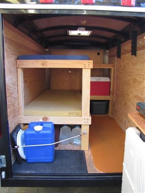 cargo trailer camping bunkbeds | Cargo trailer camper, Enclosed trailer ...