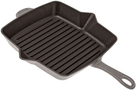 Staub grill pan/skillet 26 cm square, grey | Advantageously shopping at Knivesandtools.com