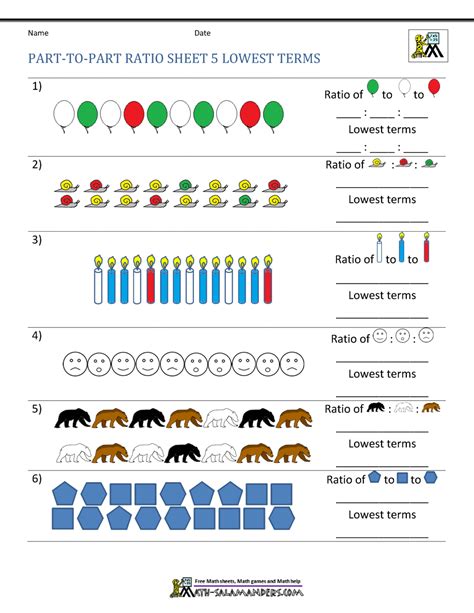Ratio Part to Part Worksheet