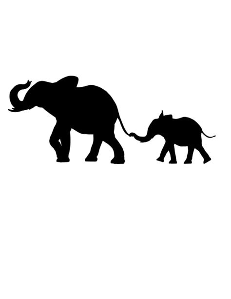 Pack of 3 Elephant with Baby Elephant Stencils Made from 4 Ply Mat Board, 11x14, 8x10 and 5x7 ...