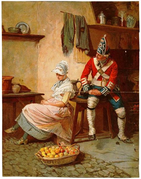 British Grenadier and a Country Girl, c. 1760. | Historical painting ...