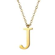 Letter J Necklace Gold