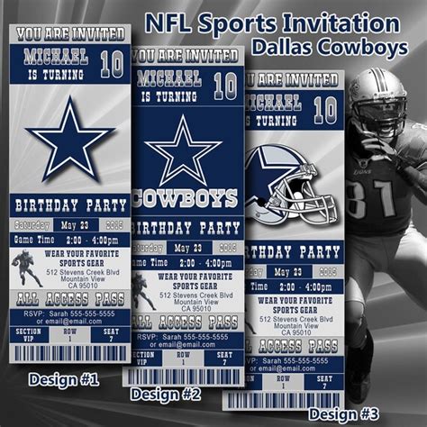 Party Invitations: Dallas Cowboys Football Invitations Printables