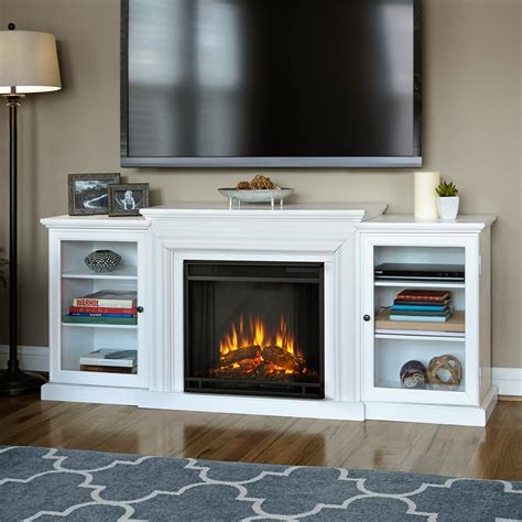 Real Flame Frederick 72 in. Freestanding Electric Fireplace TV Stand Entertainment Center in ...