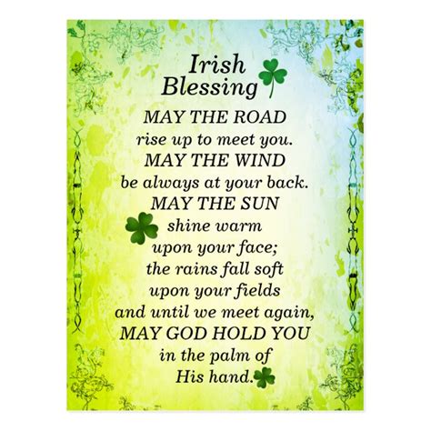 Irish Blessing, May the Road Rise Up to Meet You Postcard | Zazzle.com