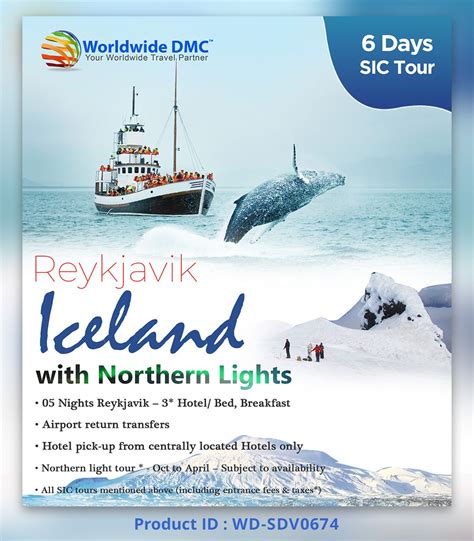 Iceland with Northern Lights - 6 Days SIC Tour Package (WD-SDV0674) | Northern lights tours ...