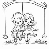 Swing Coloring Page sketch template