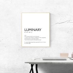 LUMINARY Definition Wall Art Printable Art Digital | Etsy