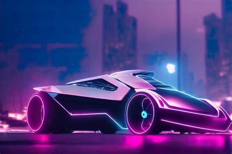 Premium Photo | Cyberpunk futuristic sports car painting illustration art