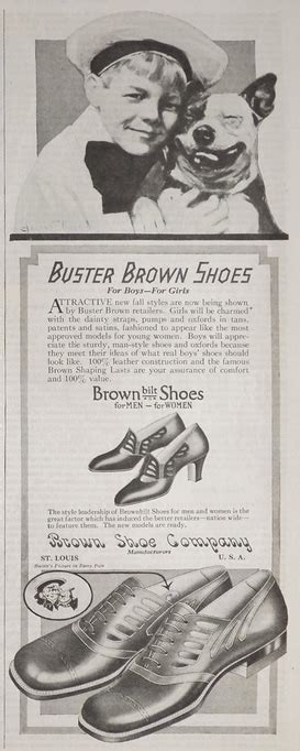 1925 Buster Brown Shoes Ad ~ Buster & Tige, Vintage Clothing & Accessory Ads