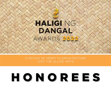 We are pleased to announce the... - Haligi ng Dangal Awards