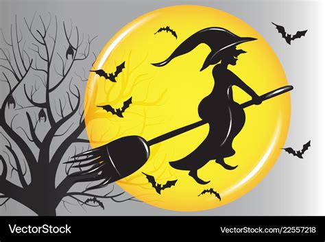 Halloween witch silhouette Royalty Free Vector Image