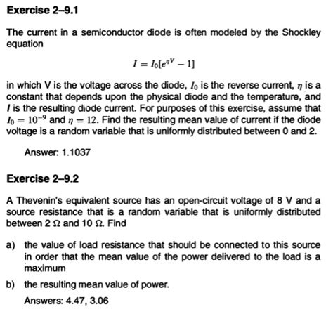 exercise 2 91 the current in a semiconductor diode is often modeled by the shockley equation i ...