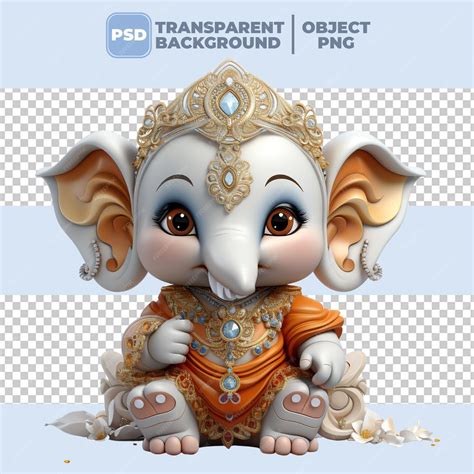 Premium PSD | 3d ganesha the lord of wisdom indian god of wisdom