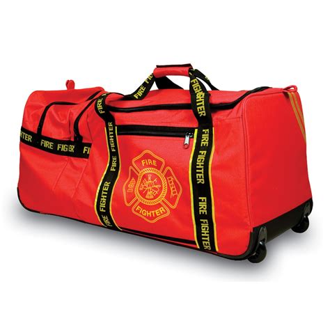 OK-1 Large Red Firefighter Wheeled Gear Bag | FullSource.com