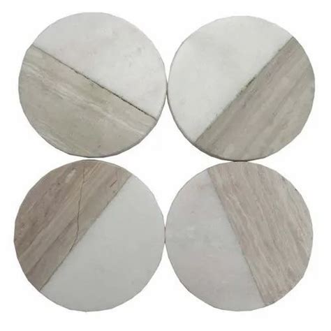 Round Marble Coasters at Rs 180/set | Marble Tea Coasters in Agra | ID ...