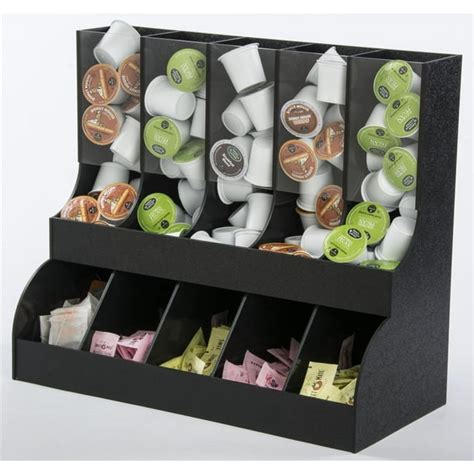 K-Cup Organizer and Dispenser, 10 Compartments, Holds 75+ K-Cups, Countertop, ABS Plastic (Black ...