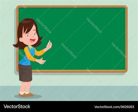 Teacher and board Royalty Free Vector Image - VectorStock