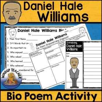 Daniel Hale Williams Biography Poem Activity and Writing Paper | TPT