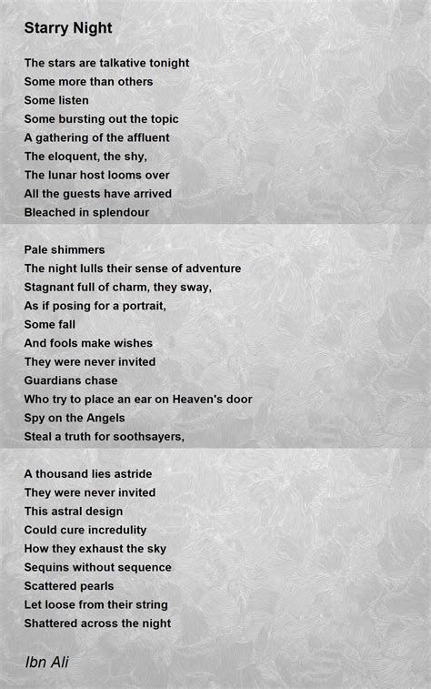 Starry Night by Ibn Ali - Starry Night Poem